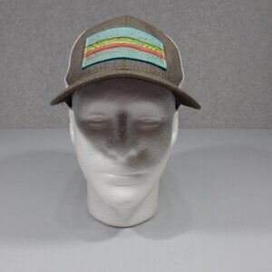 McIntire Saddlery Mesh Trucker Hat Cap Strapback Western Gray Tooled Leather